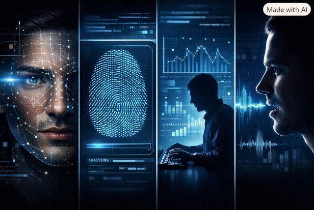 Comparação da acurácia da biometria facial, impressões digitais, comportamental e por voz